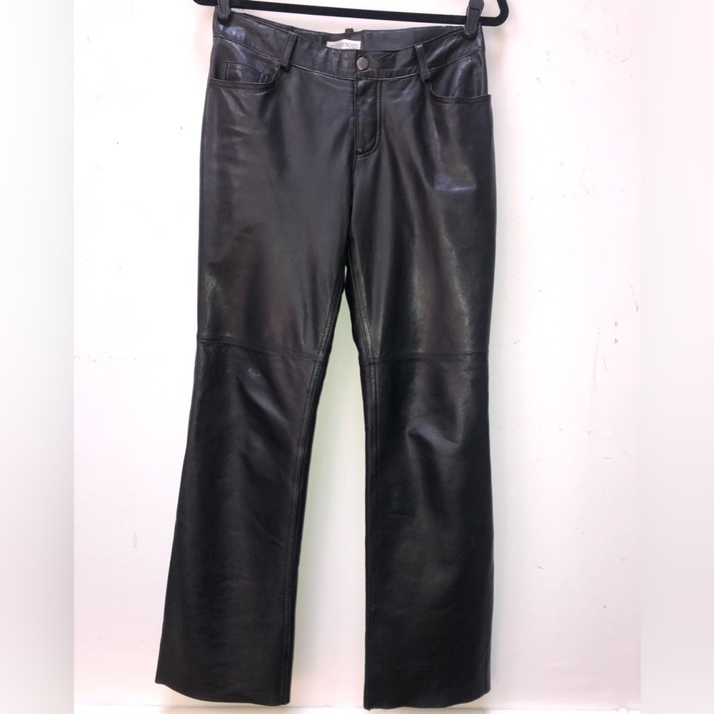 Black leather jeans
